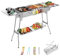 DOKKOME Edelstahl BBQ Holzkohlegrill 121x30x74cm Räuchergrill Faltbar Grill XXL Tragbar Camping Zweilagig Klappgrill 5-10 Personen für Kochen im Freien Camping Wandern Picknick