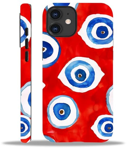 WANKBLC Compatible with iPhone 11 Case, Evil Eye Red Blue Pattern for Girl Full Body Design Soft Silicone Drop Shock Scratch Protection for iPhone 11