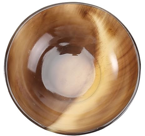 NOLITOY Natural Yak Horn Shaving Bowl Small Handmade Soap Bowl for Men Traditional Wet Shaving Beard Care