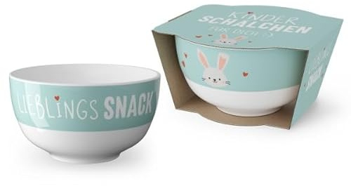 Rungassi Kinder-Müslischale Bowl Dessert-Schale Dino Hase (Hase - BlauWeiß - 9713821)