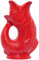 The Original Gluggle Jug - Red Glug Jug in L, 22cm 0.6L - Gug Glug Fish Shaped Jug - Decorative Glugging Water, Cocktail, Wine & Gin Pitcher, Decanter or Vase - Hand Made in Britain