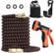 Expandable Garden Hose 50ft, Flexible Water Hose with 8 Function Spray Nozzle with 40 Layers of Innovative Nano Rubber, No Kink Leak-Proof (100FT)