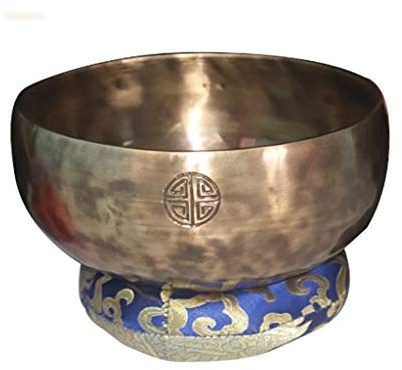 Tibetische Vollmond-Schale, handgefertigt, Musikinstrument, Kupfer, Erschöpfung, Yoga, Buddha-Klangschale (15 cm)