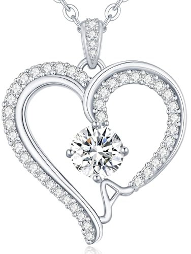 CDE Kette Damen Herz Rosegold Halskette für frauen Anhänger Buchstabenkette A-Z Personalisiert Kette Geschenk mit Anhänger Schmuck Geburtstag Weihnachten Valentinstag Muttertag (AA)