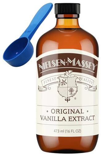 Original Vanilla Extract 473ml with Measuring Spoon Bundle | hand-selected vanilla beans, cold-extraction process, 300 flavour compounds, 35% alcohol concentration, no artificial colours