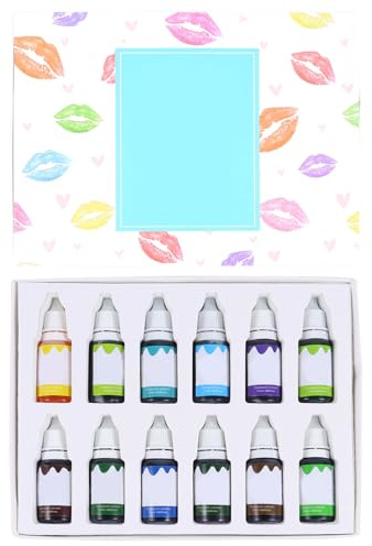CIYODO 12 Stück Kosmetischer Lipgloss Farbstoff mit Veganen Pflanzlichen Pigmenten und Vitamin C für Kühle Tönung ohne Rotstich zur Selbstgemacht Lippenstiftfarbe Herstellung