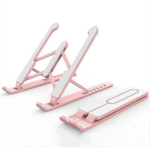 QIALAI 1 Piece Plastic Laptop P1 Stand, 300g, Portable Foldable Adjustable Notebook Holder for 11-17 Inch Laptops (pink)