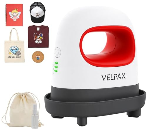 Mini Heat Press Machine for T-Shirts & Hats, Portable Heat Transfer with Insulated Safety Base & Constant Temp Control, for DIY Iron On Vinyl, Caps, Pillows, Bags, Crafts