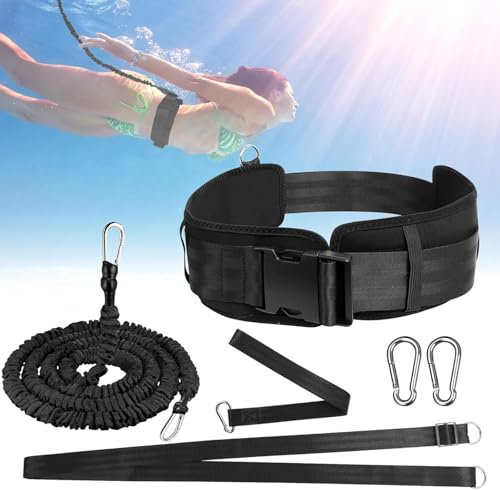 Cintura da Nuoto Regolabile per Piscina, 4-12M Cintura di Resistenza Regolabile, con Fettuccia E Cintur Regolabile in Vit, Accessorio di Nuoto per Piscine per Adulti e Bambini