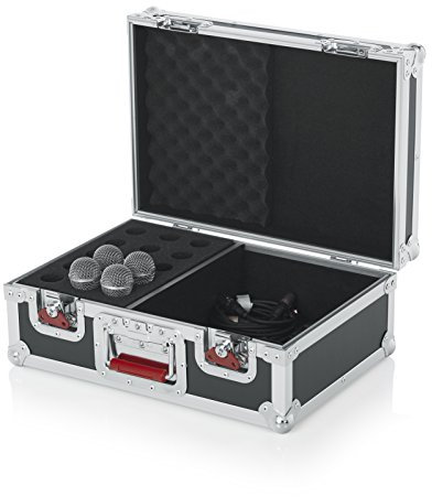 Gator G-TOUR M15 ATA Wood Flight Case with 15 Foam Padded Microphone Drops