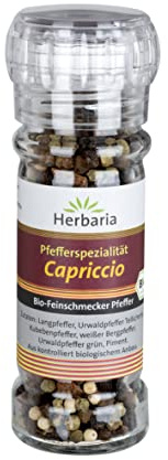 Herbaria Capriccio Pfeffermischung, 1er Pack (1 x 45 g Glasmühle) - Bio