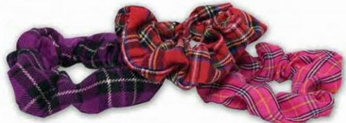 Pack Of 3 Tartan Hair Scrunchies