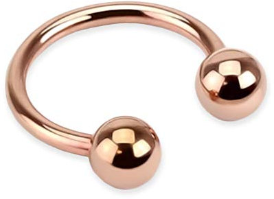 viva-adorno® Hufeisen Piercing Edelstahl Rosegold Lippenpiercing Augenbrauenpiercing Z419, Größe: 1,2 x 8 x 3mm