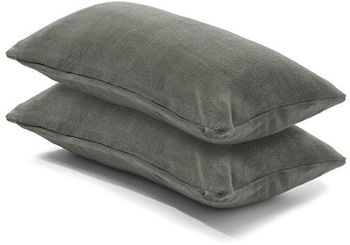 CelinaTex 2er Set Kissenbezug 40x80 cm Doppelpack Coral Fleece Kissenhülle, Kopfkissenbezug Kissen Überzug Comfortable grau 5001324