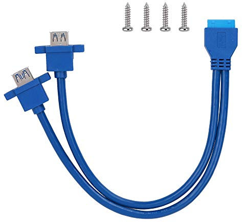 Zerone - Cavo anteriore femmina da 19 pin/20 pin, 0, con doppia USB 3.0 per supporto del pannello della scheda madre con foro a vite