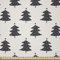 ABAKUHAUS Weihnachten Stoff als Meterware, Fir Tree Silhouette, Microfaser Multi Zweck Dekostoff für Kunsthandwerke, 3M (230x300cm), Anthrazit grau und Elfenbein