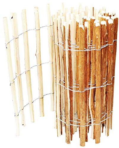 BOGATECO Clôture à Lattis Noisetier Bois | 90 cm de Hauteur et 500 cm de Long | Distance Entre Lattes 7-8 CM | Idéal comme Une Clôture de Jardin | Peut être Utilisé comme de Support pour Les Vignes