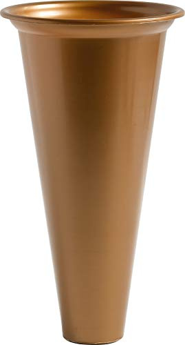 Pilla | Portafiori Interno in plastica per vaso votivo da cimitero colore ramato | Altezza 22 cm, Diametro circolare 12 cm.