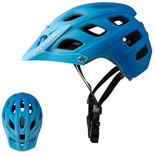 Exclusky Bike Helmet Mountain for Adults Lightweight MTB Cycling Helmet for Men Women Adjustable Bicycle Helmet with Visor