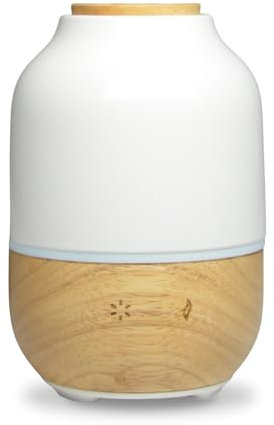 Zen'arôme Diffusor ätherische Öl Purisia, Ultraschalldiffusor, kalte Aromatherapie, elektrischer Diffusor für Parfüm, anpassbare LED -Beleuchtung, Naturholz und Keramikmaterialien