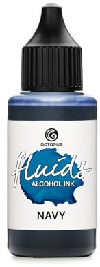 Octopus 30ml Fluids Alcohol Ink Navy, Alkoholtinte für Fluid Art und Resin, blau