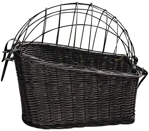 Hinterer Wicker Fahrradkorb Willow Hinterer Fahrradkorb Für Katzen Hunde Bis Zu 25 Pfund-Noir