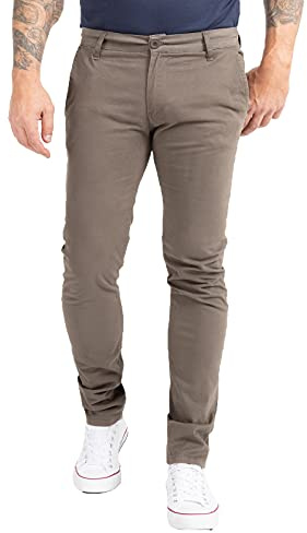 Indumentum Herren Chino Hose Slim Fit Chinohose Herrenhose Baumwolle Designer Hose Chinos Business Hose Stretch Männer Hose IS-305 Dunkegrün W34 L32