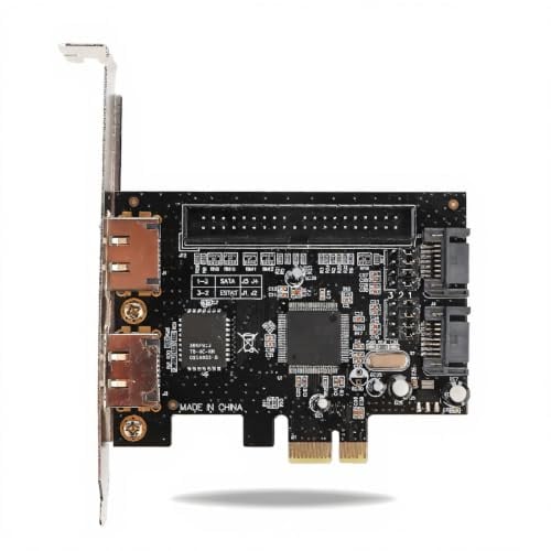 Adapterkarte,2 Ports PCI Express zu SATA ESATA IDE Controller-Karte PCB-Netzwerkkonverterkarte mit Treiber-CD, Unterstützung RAID 0 / RAID 1 / RAID 0 + 1
