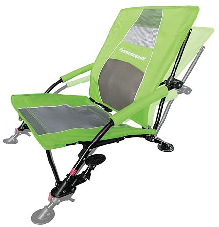 STRONGBACK Strandkörbe mit geringer Schwerkraft, tragbarer Strandstuhl, mit integrierter Lendenwirbelstütze, robuste, Faltbare Strandstühle, ideal für Reisen, Limettengrün