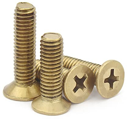 CONPHERON Tornillos de Cabeza Avellanada Cruzado de Latón Tornillos de Cabeza Plana Phillips Tornillo de Latón, M3x16 mm,60 pcs