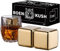 2 piedras de whisky grandes de 64 cm³, reutilizables, de acero inoxidable, esferas de hielo, piedras de whisky para vino tinto, cerveza de bar, escocés, vodka y bebidas, color dorado
