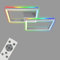 BRILONER Leuchten - Deckenlampe RGB, Backlight Deckenleuchte LED, Dimmbar, Farbtemperatur einstellbar, LED Frame RGB, Fernbedienung, Aluminiumfarbig, 3753-019
