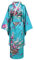 Bon amixyl kimono japonais femme Traditionnelle Jeune Dame Yukata avec Robe Costume cosplay de Peignoir Satiné Bleu