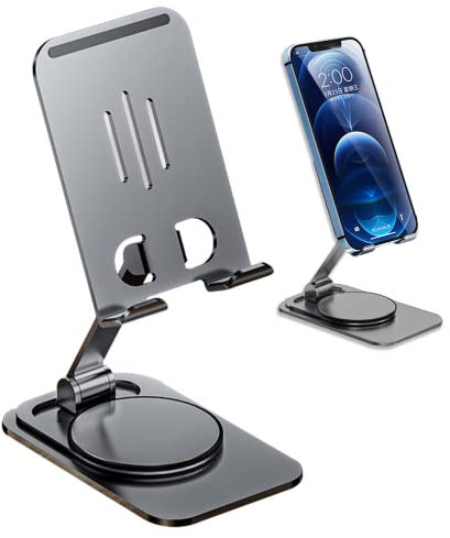 SWINILAYA Faltbarer Handy Ständer - 360° Verstellbar Für Smartphones, Tablets & Ultrabooks 4,7-12,9 Zoll - Aluminium, Robust & Tragbar - Ideal Für Büro, Zuhause & Unterwegs