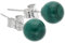 Edelstein Ohrstecker in 925er Silber | Kugel/Perle 6 mm Durchmesser | Ohrringe mit Verschluss (Malachit)