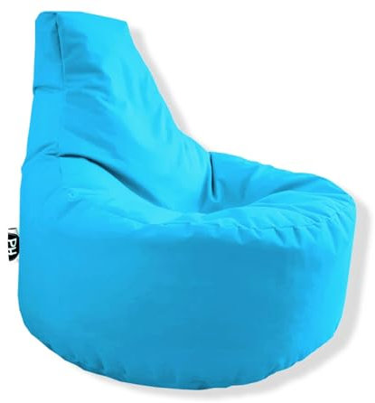 PATCH HOME Gamer Kissen & Lounge Sitzsack – befüllbar mit Reißverschluss, gefüllt mit Styropor, geeignet für In- & Outdoor. Perfekt als Gaming Sessel Sitzkissen (Aqua, Ø 65cm x Höhe 70cm Junior)