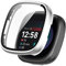 KUTEWEU Hülle Kompatibel mit Fitbit Versa 4/ Fitbit Sense 2, 9H Härte Mit Glasfolie Schutzfolie Anti Kratzen PC Cover Schutzhülle Case für Fitbit Versa 4/ Sense 2 Smartwatch (Silber)