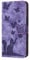 Wuhaizher iPhone 14/13 Case - Butterfly Cat Shockproof PU Leather Wallet Phone Case with Card Holder, Folding Stand, Magnetic Closure - Purple