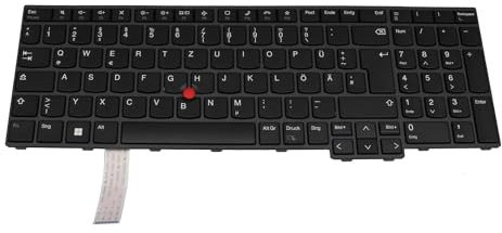 IPC-Computer Lenovo 5N21D93734 Original Tastatur DE (deutsch) schwarz/schwarz mit Mouse-Stick für ThinkPad L15 Gen 3 (21C7/21C8), T16 G1 (21BV/21BW)
