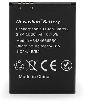 NEWASHAN 1500mAh 3,8V Batería compatible con Huawei HB434666RBC Router Portátil E5573 E5573S E5573CS E5572 E5575 E5576 E5776 E7553 Mobile WiFi Hotspot Módem Pocket Cube H3G Li-ION Baterías