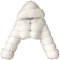 OnaiC Cappotto di pelliccia da donna, taglie forti, in pile, con cappuccio, in pelliccia sintetica, bianco, M