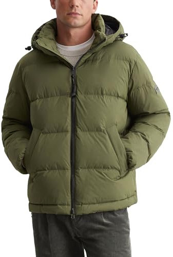 Marc O'Polo Herren Daunenjacke mit Kragen gefüttert, Grün (Dried Herb), XL