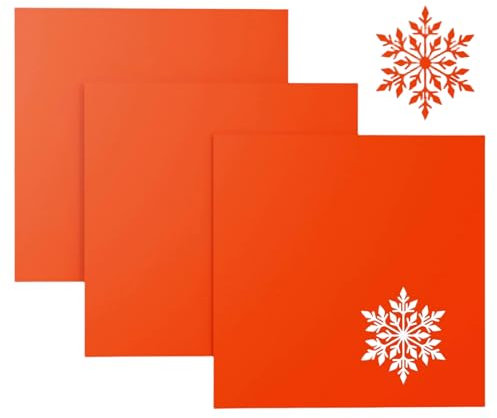 Creatorally Feuille Acrylique Couleur, Panneau Plastique Opaque 3mm Orange pour Découpe Laser 30,5x30,5 cm, 3 Pièces Plexi-Glass Colorée pour Affichage Panneau Peinture DIY