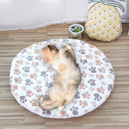 GGoty Rundes weiches Hunde- und Katzenkissen, Fleecekissen, doppelseitig, für kleine Haustiere, Katzen, Welpen, Größe S (40 cm), C)