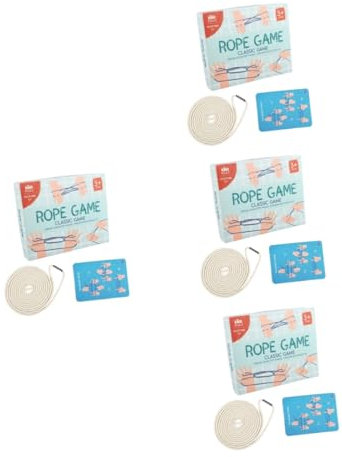 TOYANDONA 4sets Educational Boys and Girls Games Chinese Weaving Rope Toys Tug of War Rope Quoits Games Friendly String Toys for Boys Girls Birthday Holiday