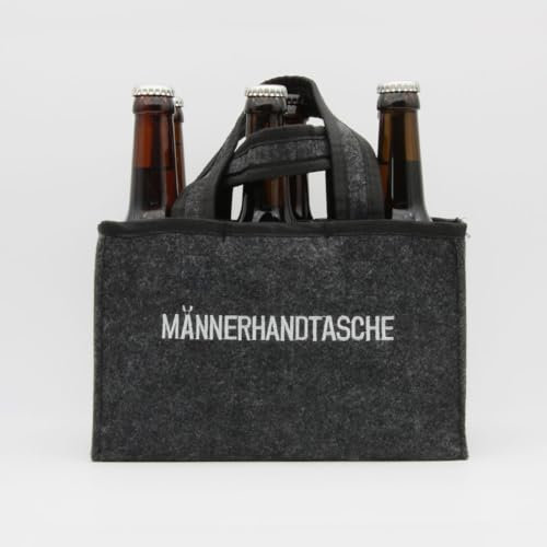Männerhandtasche, Biergeschenkset mit Bieren vom Cannstatter Keller, 6 Pack Filzträger