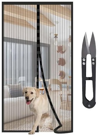 HW CASA Zanzariera Magnetica 140x280 con 34 Potenti Magneti e 2 Blocchi di Peso,Zanzariera Porta Si Chiude da Sola,Tenda Zanzariera per Impedire Ingresso di Mosche e Zanzare,Facile da Installare