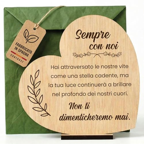 CONTRAXT Biglietto di Condoglianze in Legno Lutto Defunti Uomo Donna