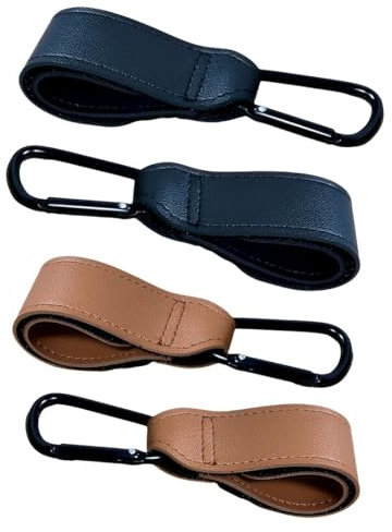 VPOUERY 2 Pezzi Gancio Passeggino Ganci per Passeggino Universale Sicuri Resistenti Moschettoni Allumini Per Carrozzina Bici Auto Carrello Appendi Sacchetti Borsa Zaino