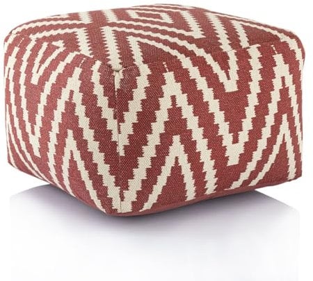 Amago home Kelim Sitzwürfel 50x50 H35cm Pouf Fußhocker Sitzhocker Bodenkissen Fußschemel Farbe rot - Vintage red